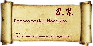Borsoveczky Nadinka névjegykártya